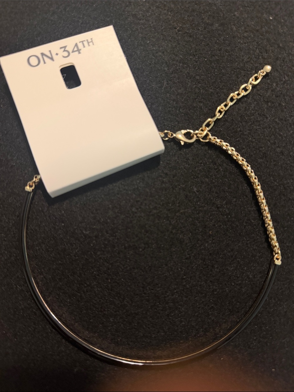 ON·34TH Gold and Black Minimalist Collar Necklace